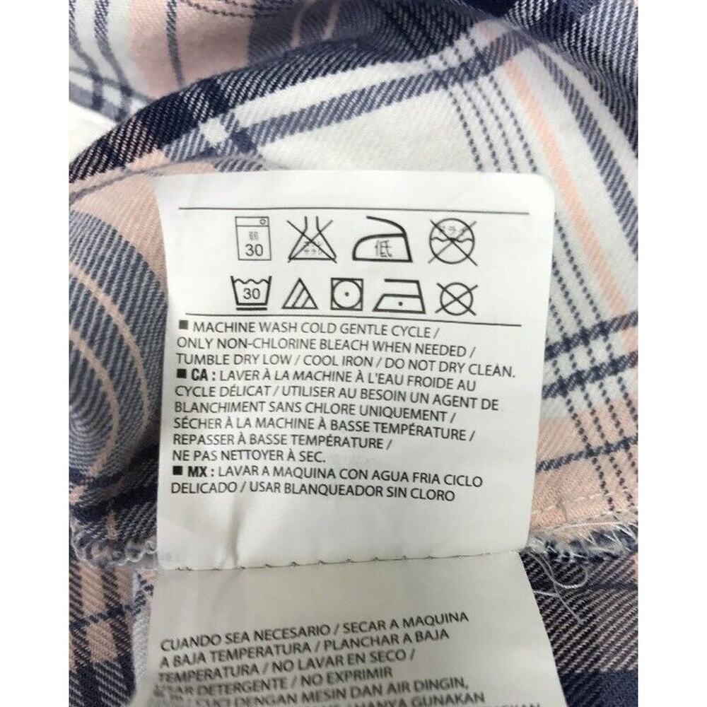 Old Navy Top Womens XS Plaid White Blue Pink - Picture 9 of 9